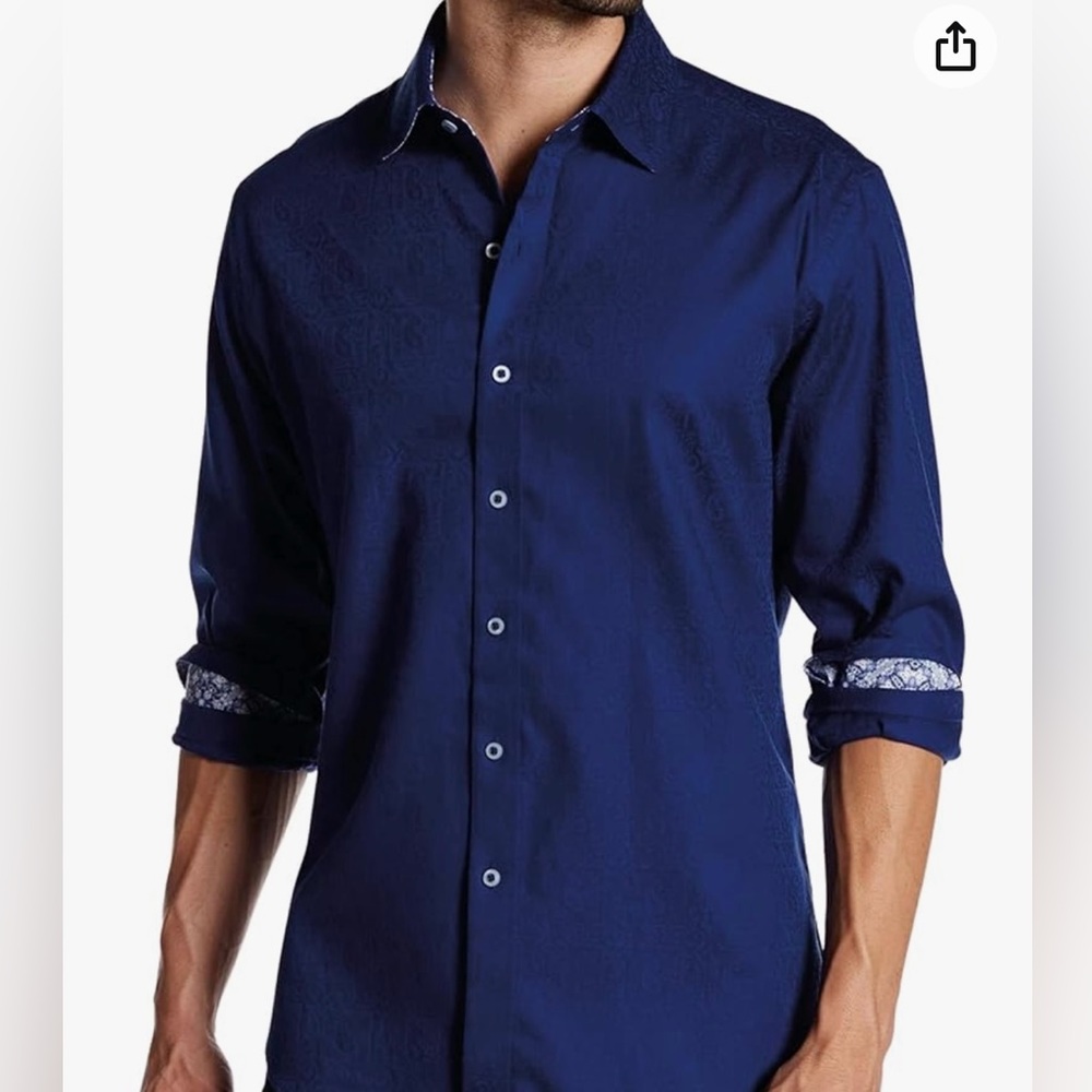 Robert Graham Long Sleeve Blue Button Shirt